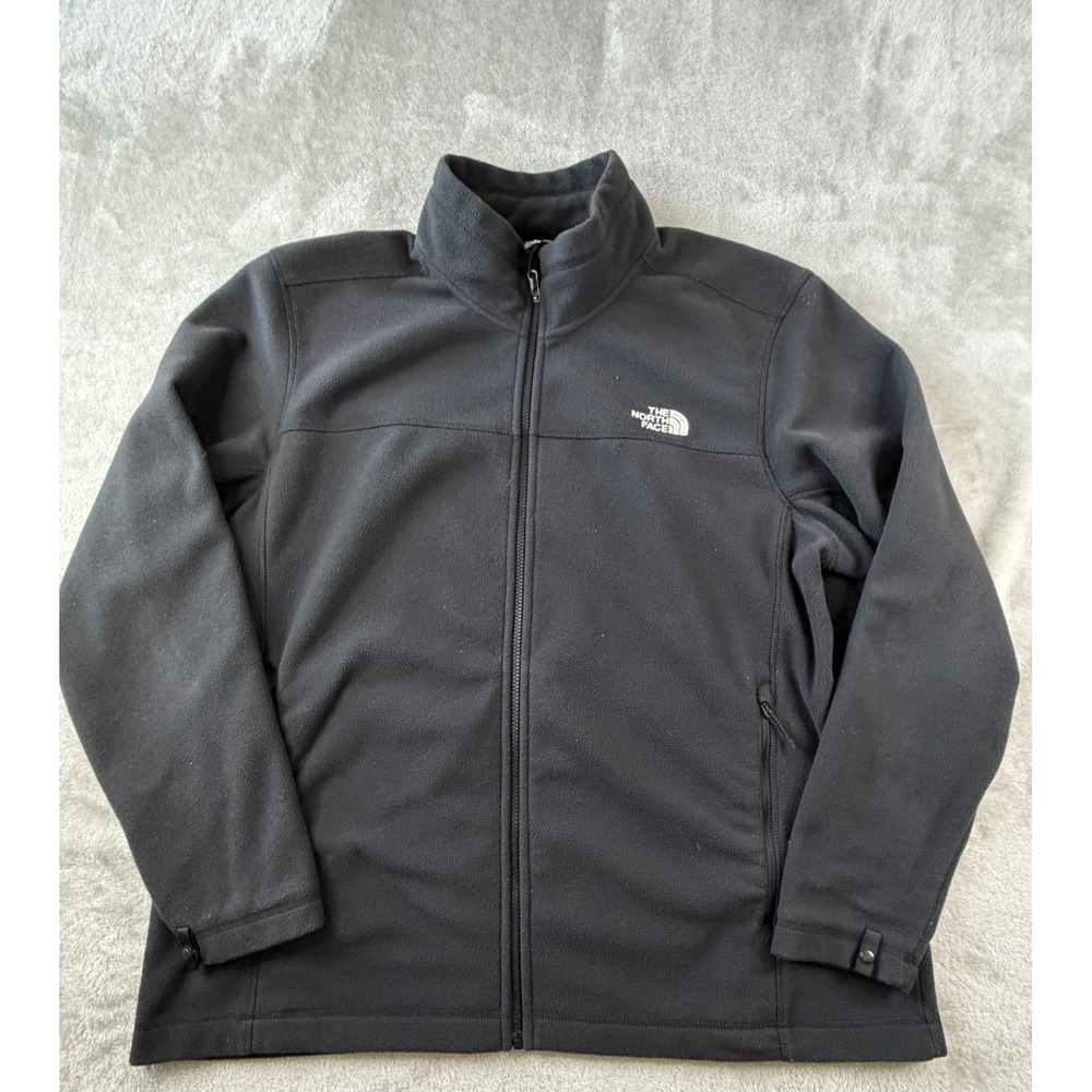 The North Face Fleece Jacket Mens XXL Black Full Zip Mock Neck NF00CUQ3